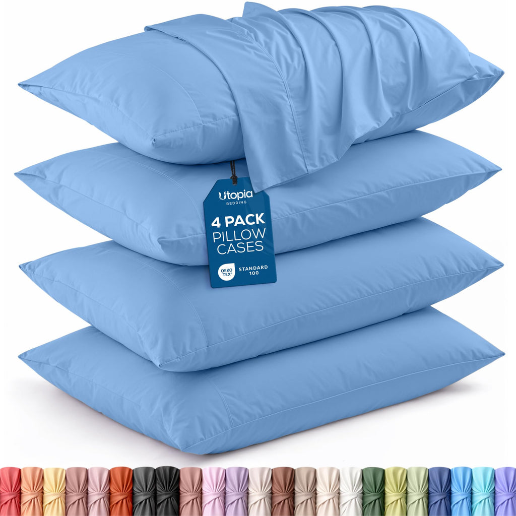 Pillow Covers Standard Set of 4, Soft and Comfy Pillow Cases, Purple