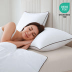 JOLLYVOGUE King Pillows 2 Pack, Cooling and Firm King Size Pillows with Oeko-Tex Certified Down Alternative Filling for Side, Back, and Stomach Sleepers, Hotel Collection