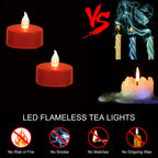 Battery Operated LED Tea Lights Flameless Flickering Candles 12PACK