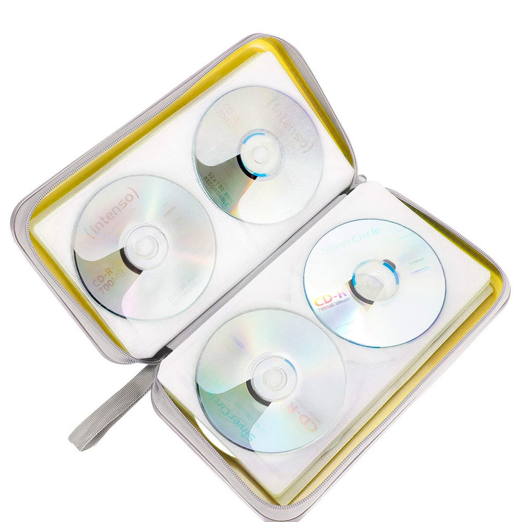 Siveit CD DVD Cases 96 Capacity Disc Storage Binder for Car(Black)