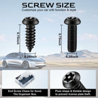LivTee Rustproof License Plate Screws for Securing License Plates Frames and Covers on Cars and Trucks, 4 Sets Premium Stainless Steel Self Tapping Mounting Bolts (Black Zinc Plated)