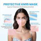 akgk KN95 Face Mask 50 PCS, Breathable Protection Masks, 5-Ply KN95 Black Masks, Cup Dust Safety Masks