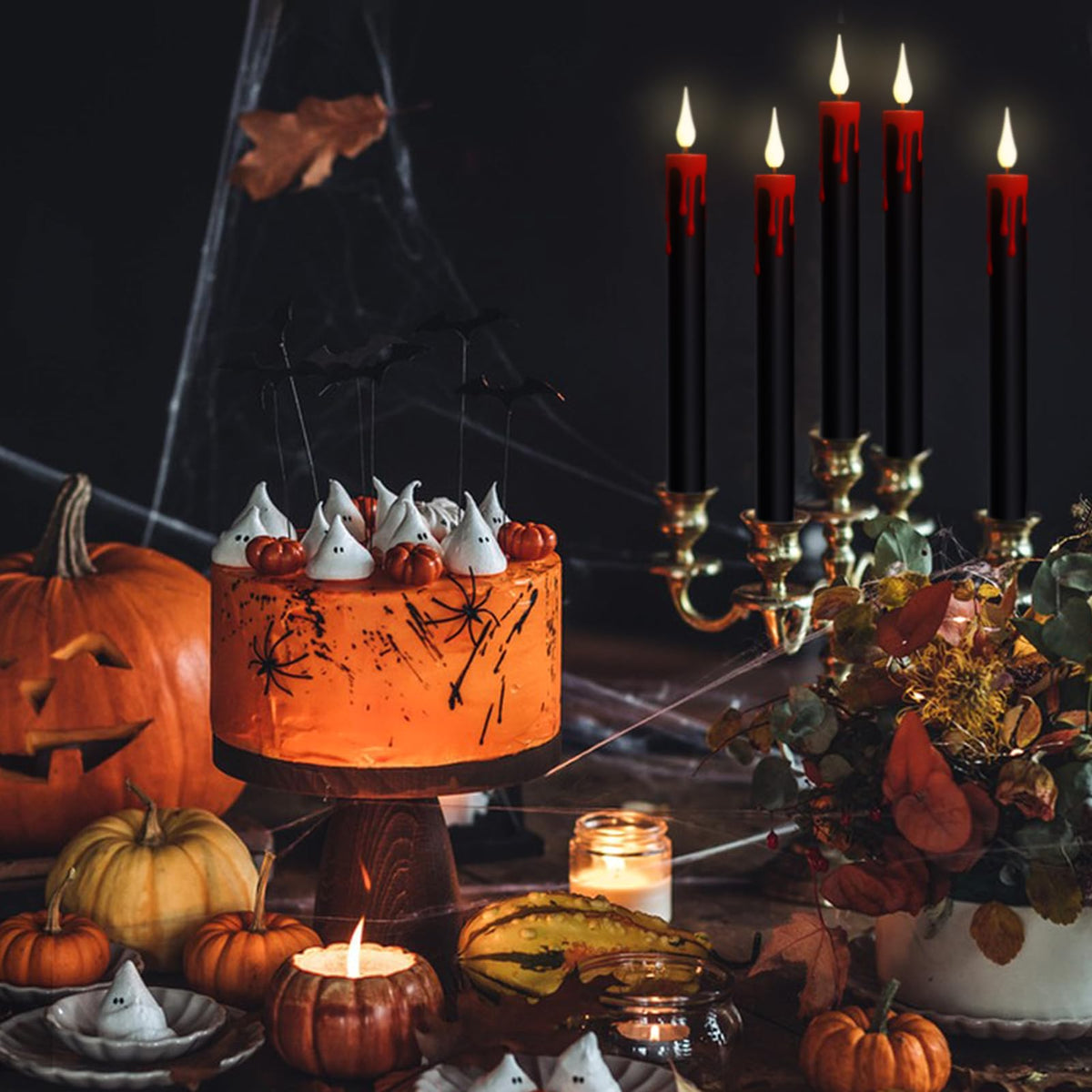 GenSwin 10.8" Flameless Floating Candles Wand Halloween Decorations