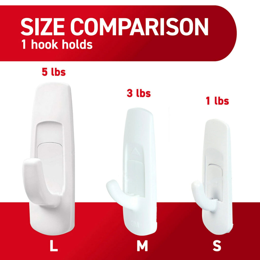 Command Large Utility Hooks, 7-Hooks, 12-Strips, Organize Damage-Free