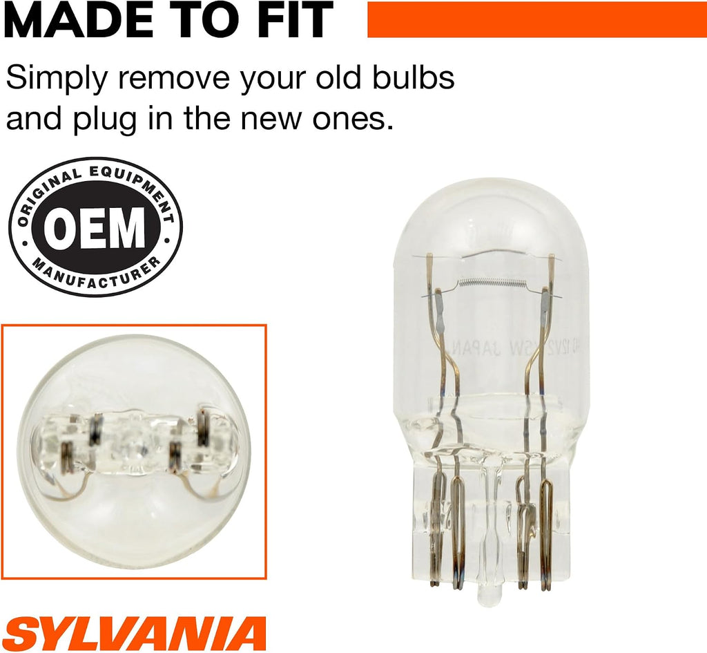 SYLVANIA 7443 Long Life Miniature Bulb, Daytime Running Light, 2 Bulbs