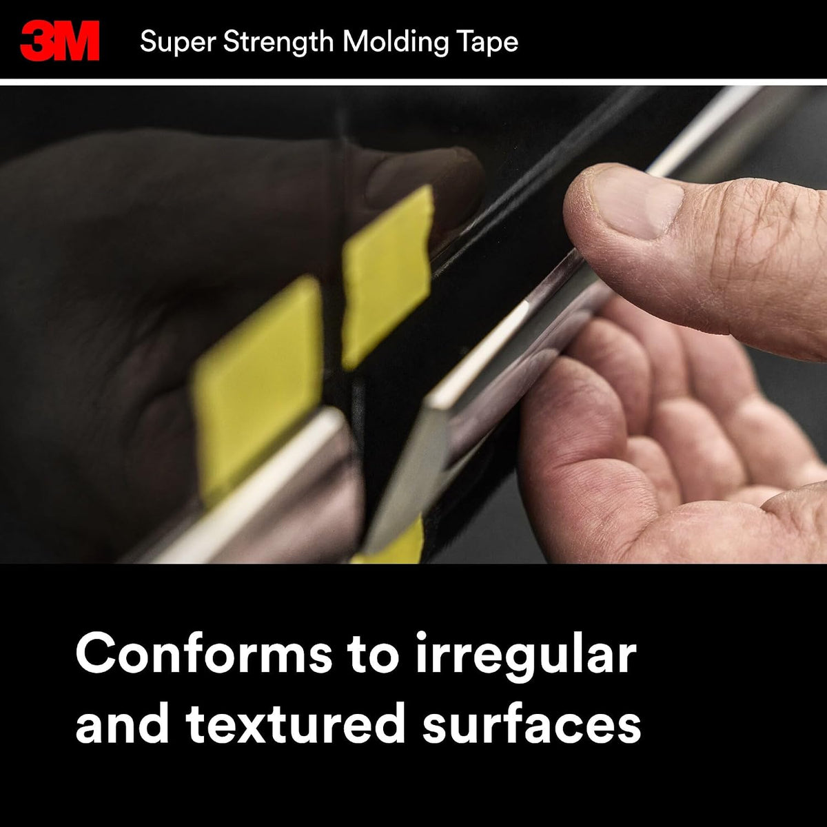 3M Super-Strength Molding Tape, 1/2 in x 15 ft, Double-Sided Adhesive, Permanently Attaches Side Moldings, Trim and Emblems to Interior and Exterior of Vehicles (03614), Gray