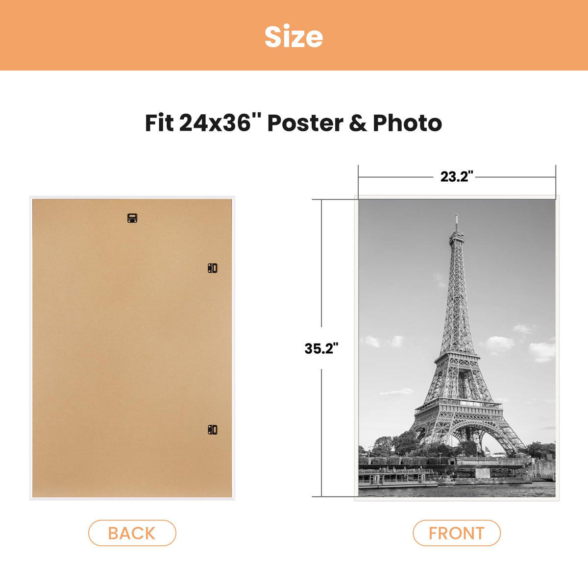 upsimples 12x16 Poster Frame, Easy Slide-In Assembly, White, 3 Pack