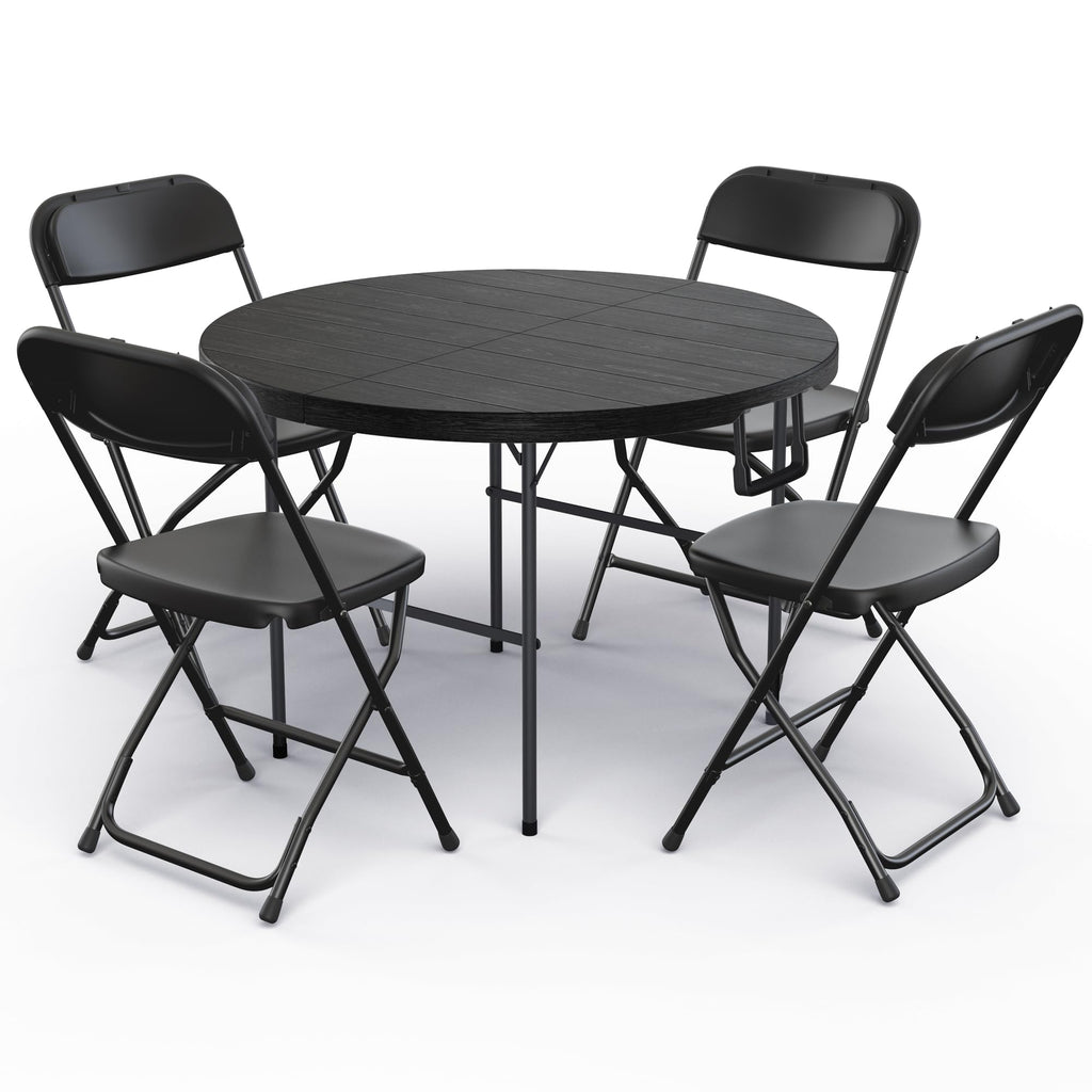 10 PACK of 8 Feet Foldable Table with Built in Handle & Steel Legs | 8 FT Heavy Duty Portable | Perfect for Party, Dining, Wedding, Events, Picnic Indoor, Outdoor, Camping, Temporary - 8 Foot