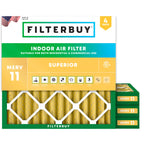 Filterbuy 20x20x1 Air Filter MERV 11 Pet & Allergy Defense (4-Pack)
