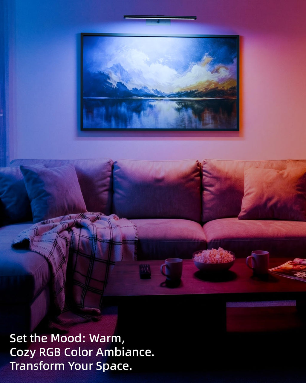EZVALO Picture Light for Wall, 13'' Rechargeable Magnetic with Remote