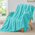 BEDELITE Ribbed Full Size Blanket for Bed, Olive Green, 84"x90"