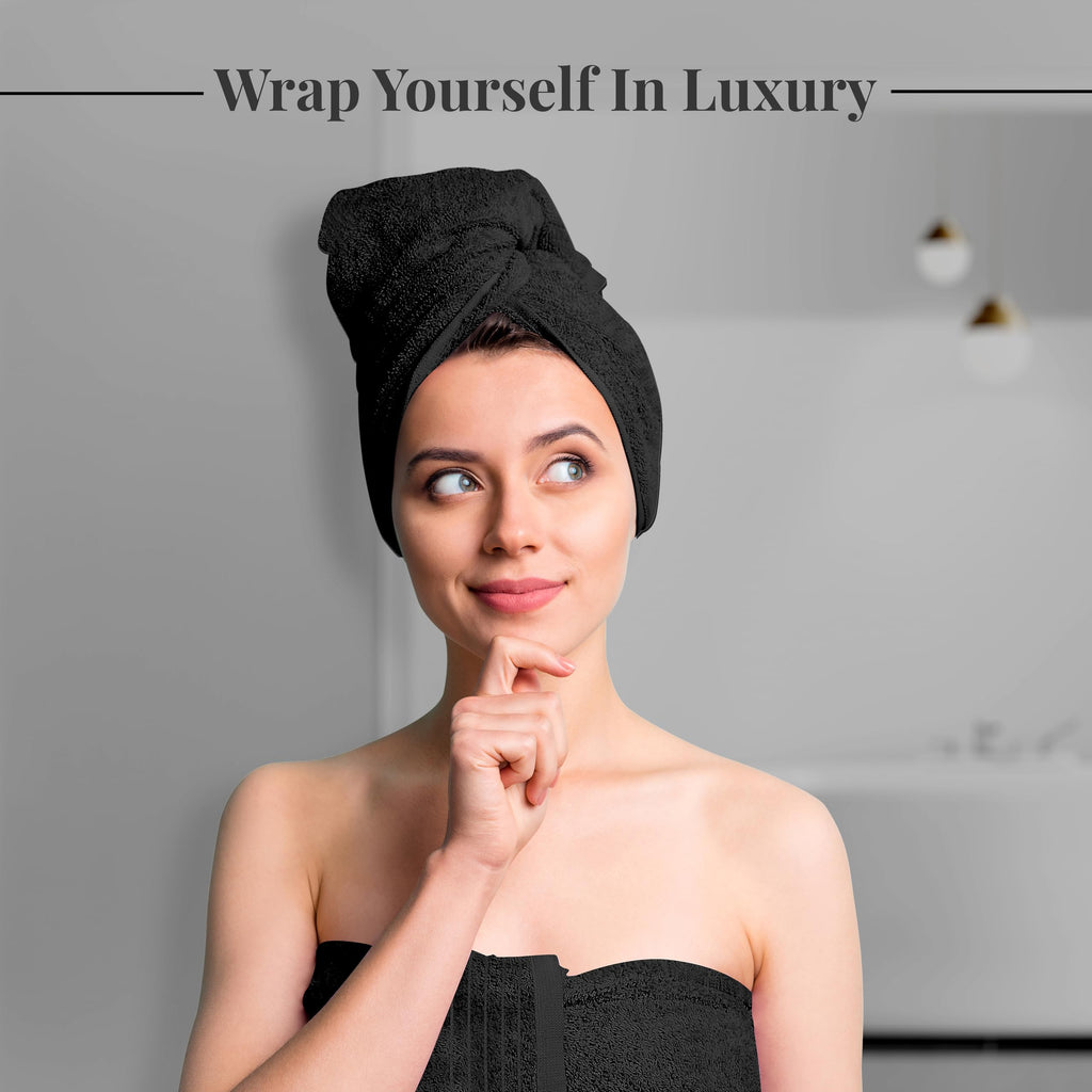 Tens Towels 4 Piece Extra Large Bath Towels 30 x 60 Inches, Dark Grey
