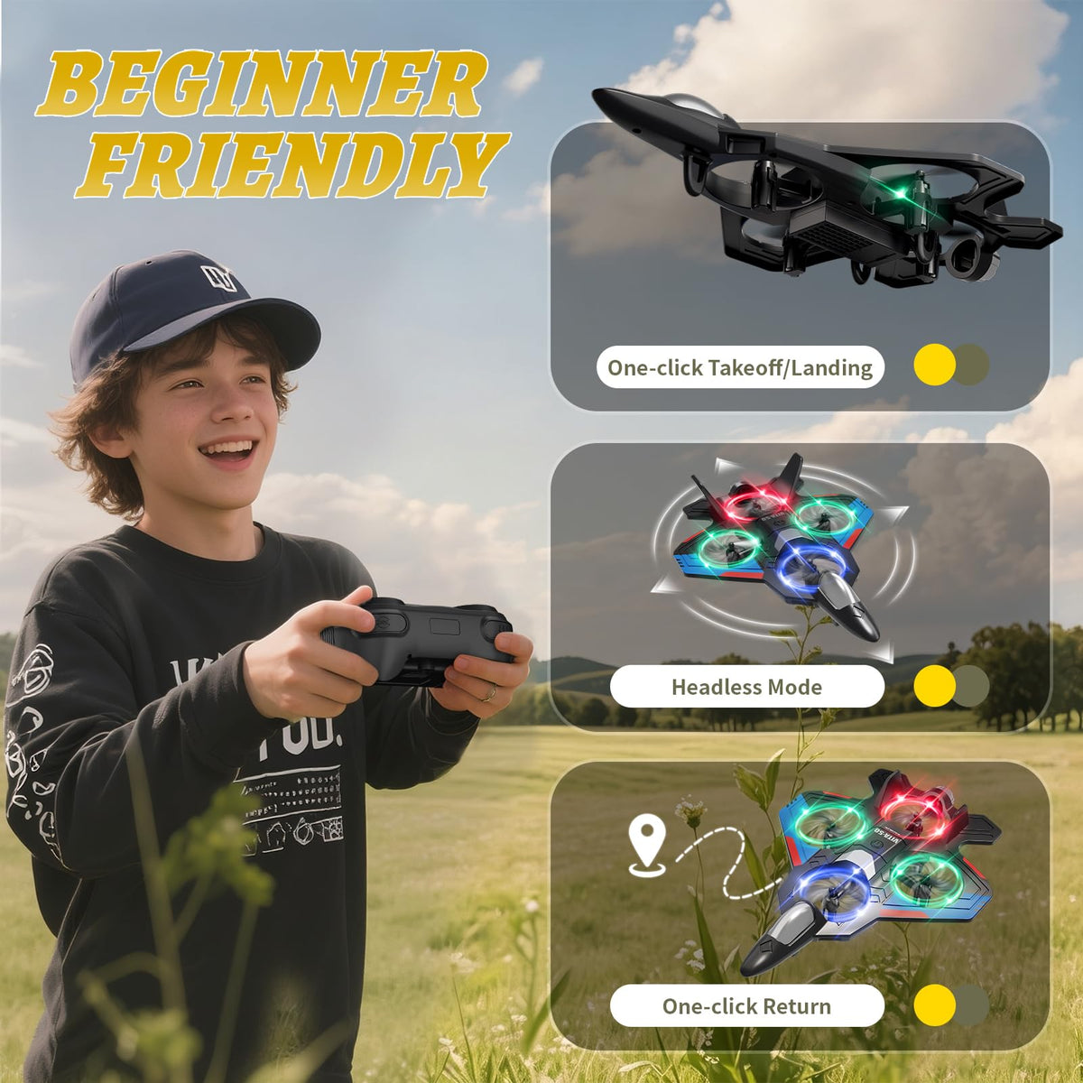 4DRC RC Planes Remote Control Airplanes for Kids,Halloween,2Batteries