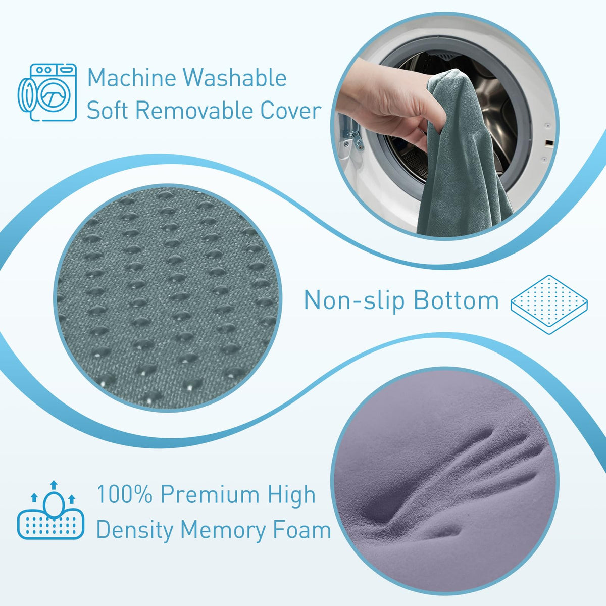 BlissTrends Memory Foam Seat Cushion for Office Chair & Car Seat, Black