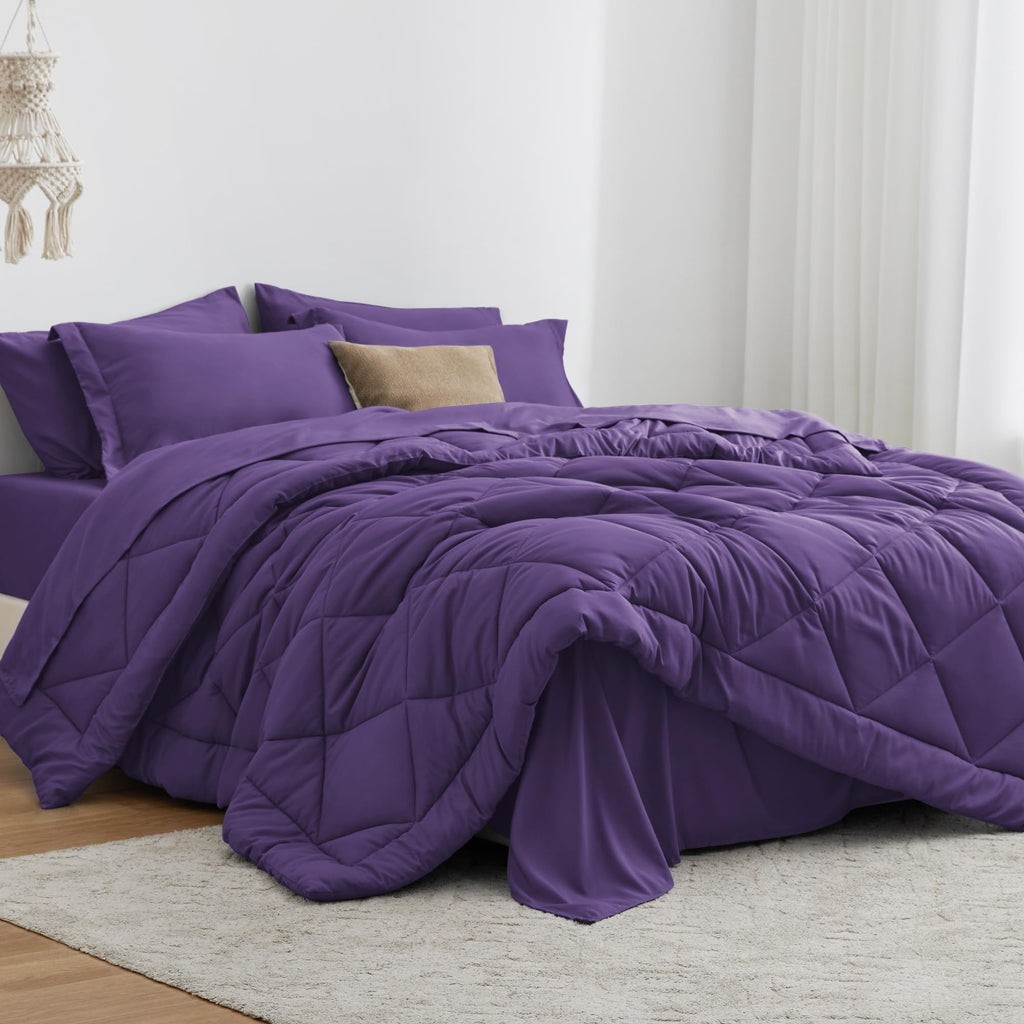 Love's cabin Twin Comforter Set, 5 Pieces Bed in a Bag, Aqua