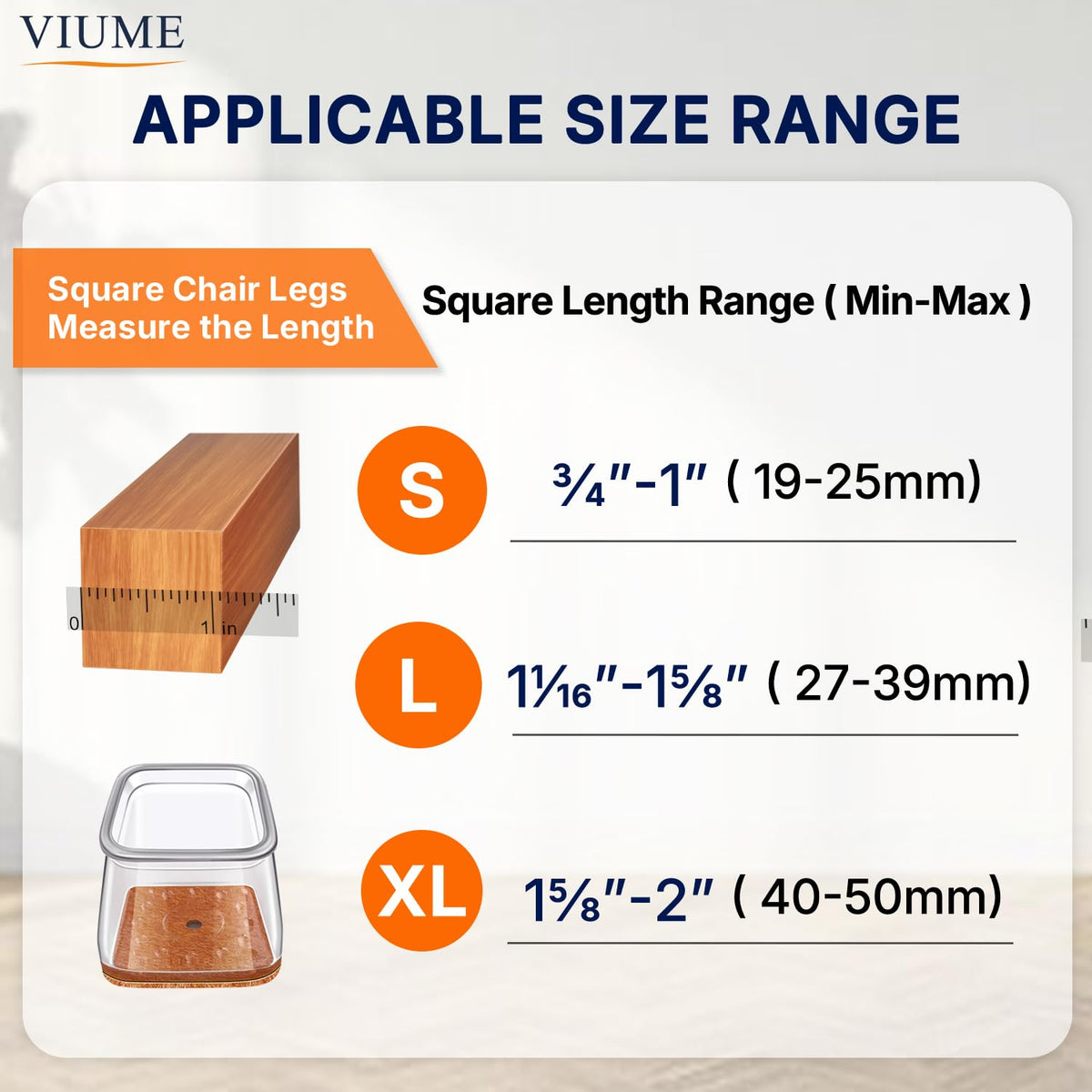 VIUME 24 Pcs Chair Leg Floor Protectors for Hardwood Floors Round