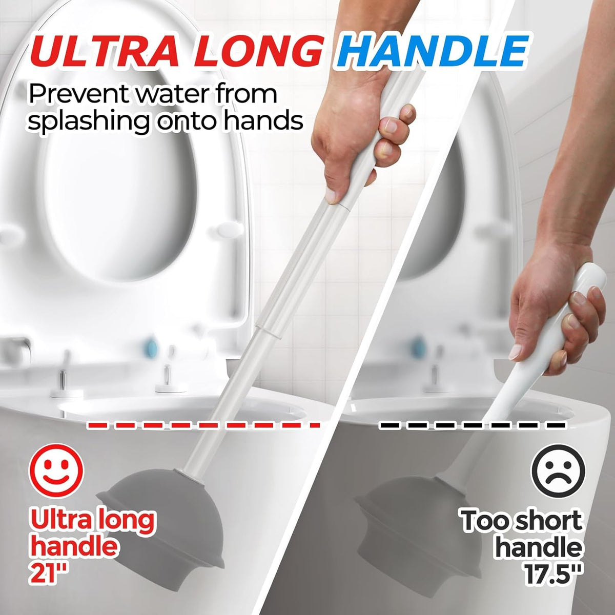 FORASTO 2in1 Toilet Brush & Plunger Set, Bathroom Essentials for Apartment