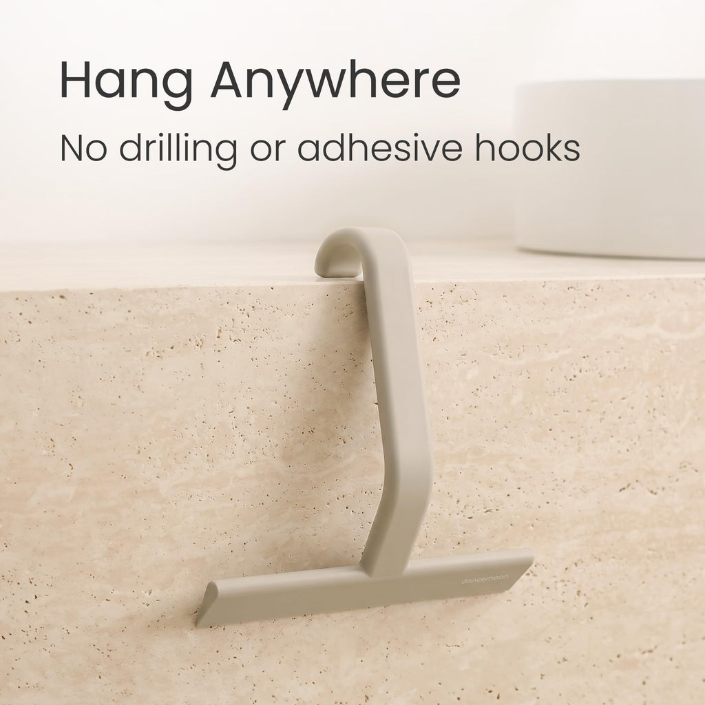 dancemoon JustHang Shower Squeegee with Built-in Hook, 10-Inch Black