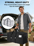 HOMESURE Supports 200lbs Heavy Duty Moving Bags - Strong Zipper & Wrap-Around Handles - Water-Resistant Storage Totes, Durable Alternative to Moving Boxes - 4 Pack - Semi-Transparent