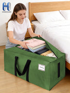 HOMESURE Supports 200lbs Heavy Duty Moving Bags - Strong Zipper & Wrap-Around Handles - Water-Resistant Storage Totes, Durable Alternative to Moving Boxes - 4 Pack - Semi-Transparent