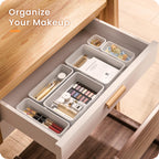 A-LuGei 【Military Grade】 Drawer Organizer for Vanity Bathroom Makeup Desk