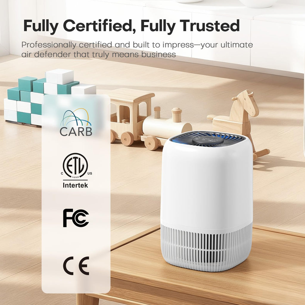 VOOPNU Air Purifiers for Bedroom, High Efficiency Filter, 1076 Ft², Black