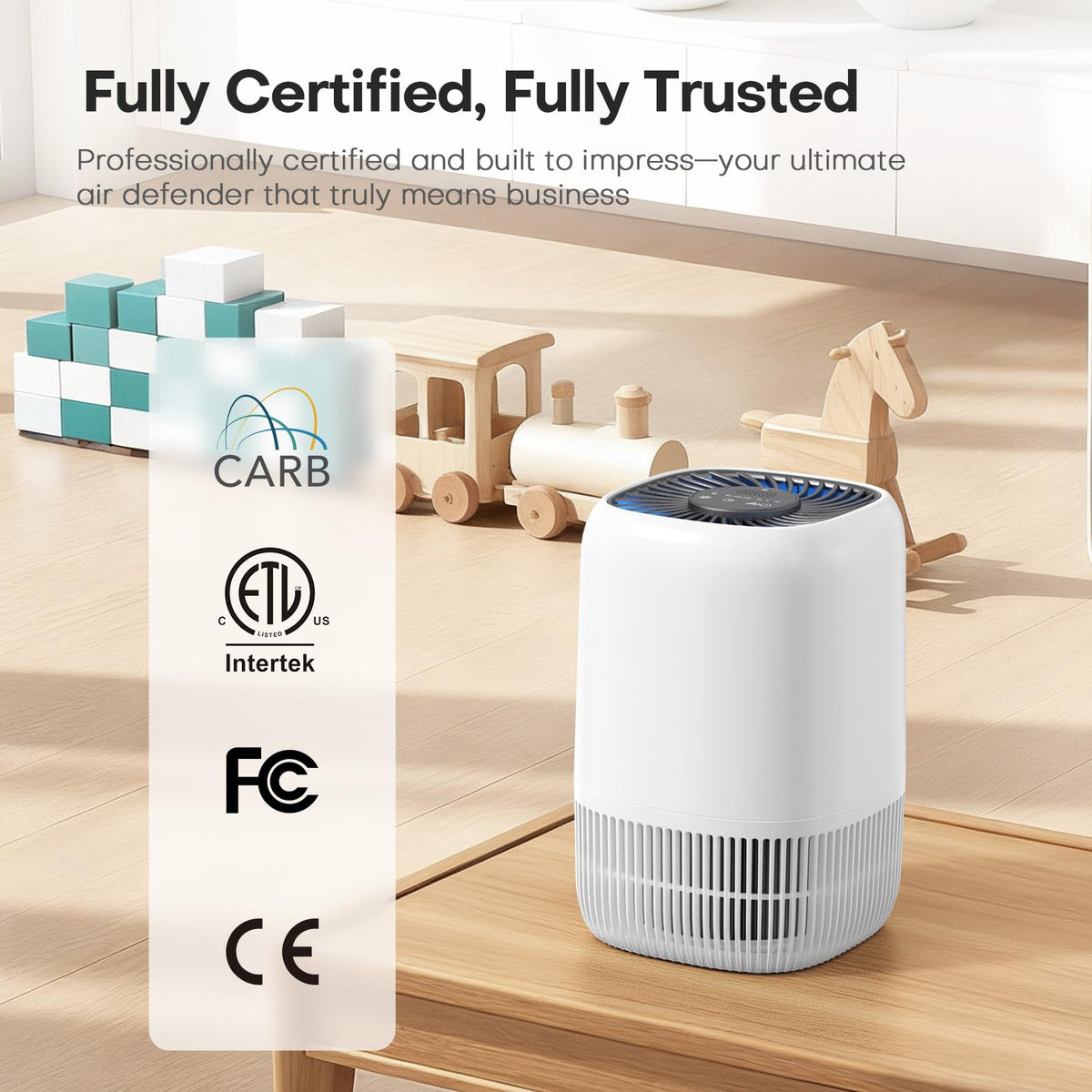 VOOPNU Air Purifiers for Bedroom, High Efficiency Filter, 1076 Ft², Black