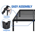 NEW JETO Metal Bed Frame,Queen Size Bed Frame with Storage Space,14 Inch
