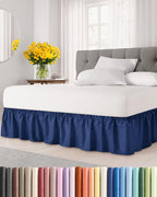 CGK Wrap Around Dust Ruffle Bed Skirt - Full Size, 14" Inch, Light Grey