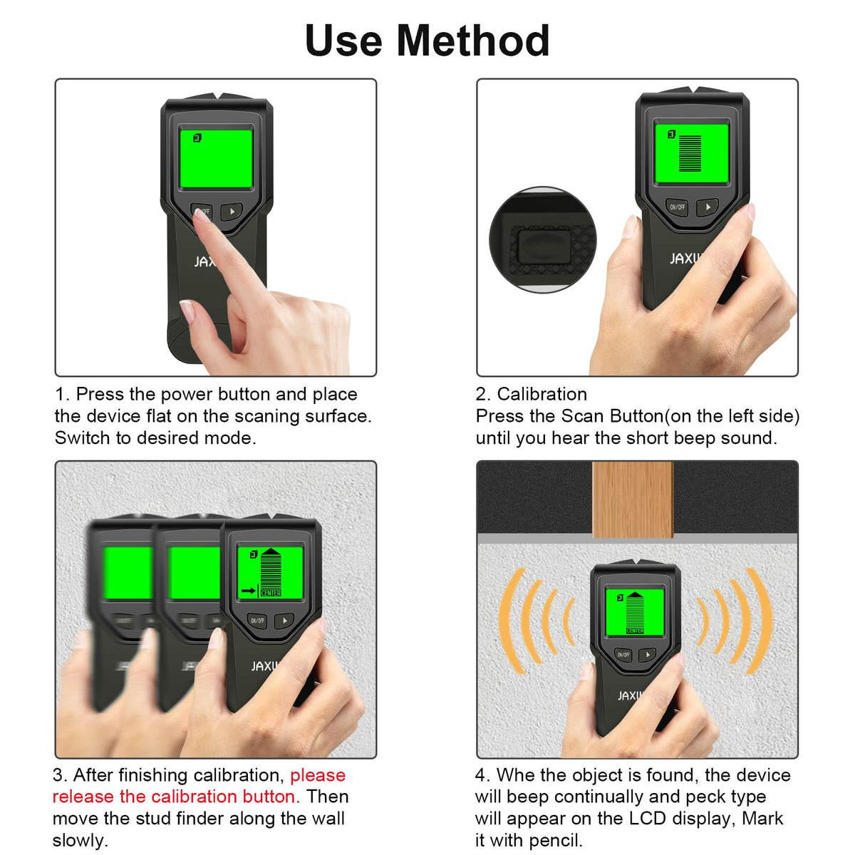 Stud Finder, Upgranded Wood and Metal Stud Detector, Live Wire Detection