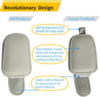Yuoyar Magnetic Leather Sunglasses Holder for Car, 2 Packs (Silver Grey)