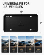 Aujen Silicone License Plate Frames Black, 1 Pack Car License Plate Frame, Universal US Car Black License Plate Holders Brackets Rust-Proof, Rattle-Proof, Weather-Proof Car Accessories(Black)