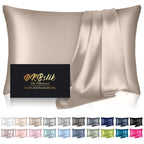 DKBslik Mulberry Silk Pillow Cases Queen Size with Zipper, Olive Green