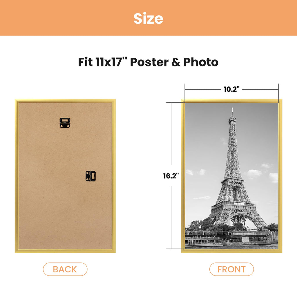 upsimples 12x16 Poster Frame, Easy Slide-In Assembly, White, 3 Pack