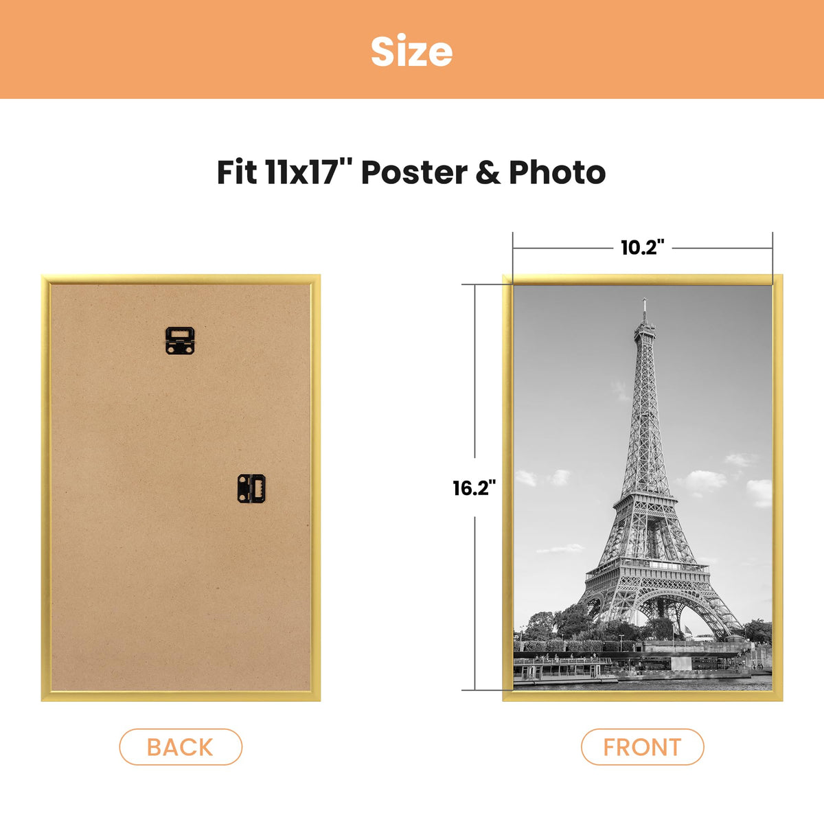 upsimples 12x16 Poster Frame, Easy Slide-In Assembly, White, 3 Pack