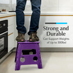 Handy Laundry Folding Step Stool 9 Inch, Pink, Non-Slip Holds 300 lbs