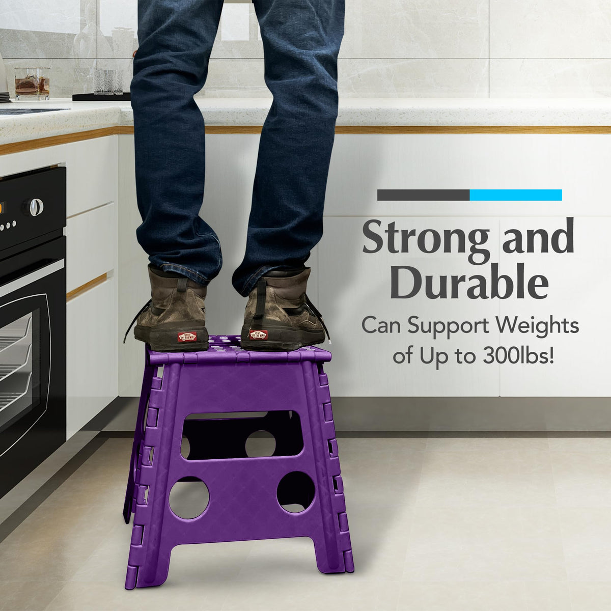Handy Laundry Folding Step Stool 9 Inch, Pink, Non-Slip Holds 300 lbs