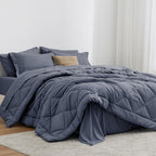 Love's cabin Twin Comforter Set, 5 Pieces Bed in a Bag, Aqua