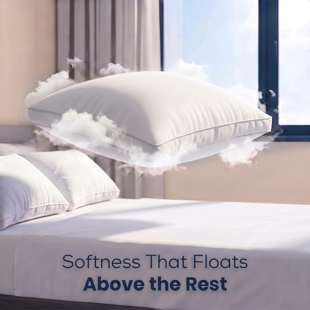 Utopia Bedding Gusset Bed Pillow, Hotel Pillows Queen Size Set of 2, White