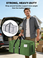 HOMESURE Supports 200lbs Heavy Duty Moving Bags - Strong Zipper & Wrap-Around Handles - Water-Resistant Storage Totes, Durable Alternative to Moving Boxes - 4 Pack - Semi-Transparent