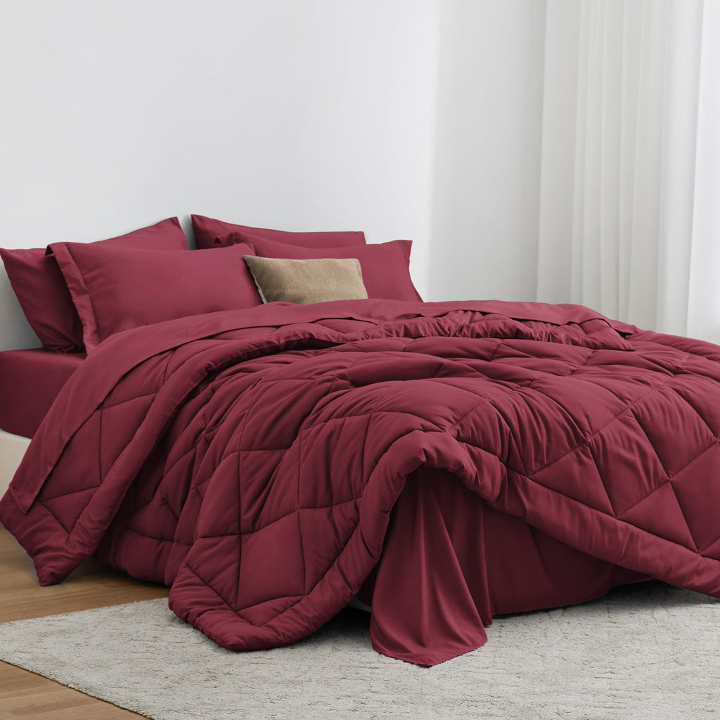 Love's cabin Twin Comforter Set, 5 Pieces Bed in a Bag, Aqua