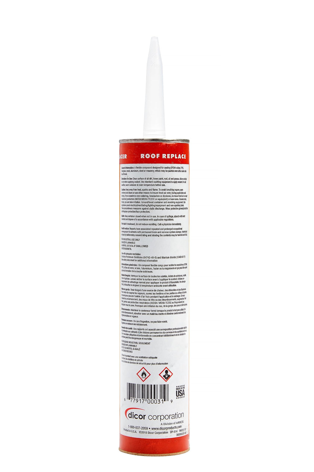 Dicor 501LSW-1 Self-Leveling Lap Sealant, White, 10.3 Oz, RV Roofing
