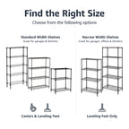 Amazon Basics 5-Shelf Tower Adjustable Storage Shelving Unit, Chrome, 16" x 16" x 54", 150 lbs Per Shelf