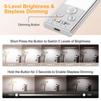 Gritin 10.2inch Under Cabinet Lighting Rechargeable 2 Pack