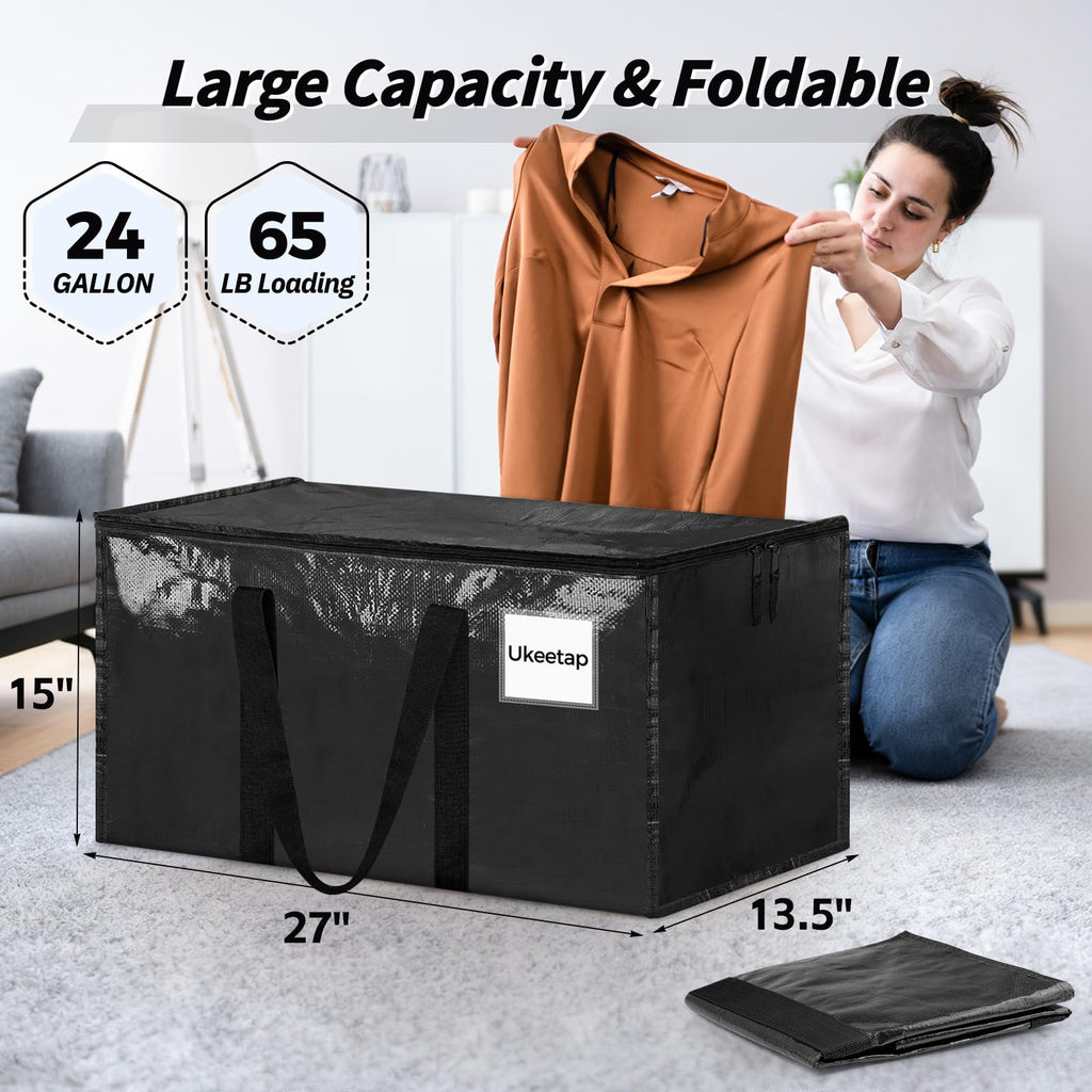 ukeetap 8 Pack Extra Large Clothes Storage Bins with Lids, Clear