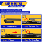 3 Wipers Fits Subaru Forester 2012-2018 Outback 2015-2019 Wiper Blades