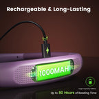Glocusent Reading Light,Pink Neck Light,80-hr Rechargeable Book Light