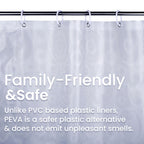 LiBa Shower Curtain PEVA 8G, 72x72 Inch Waterproof Clear