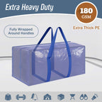 6 Pack Extra Heavy Duty Large Moving Bags with Strong Zipper, Dark Blue