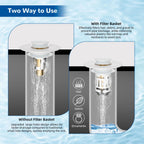 Hibbent Upgraded 3 in 1 Bathroom Sink Drain Strainer, Pop Up Stopper